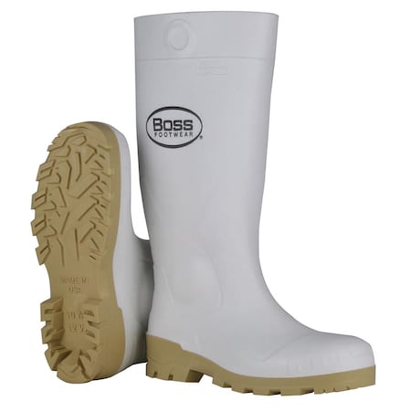 Boss Boss Unisex PVC Plain Boots White 11 US Waterproof 1 pair 16 in. B380-9005/11